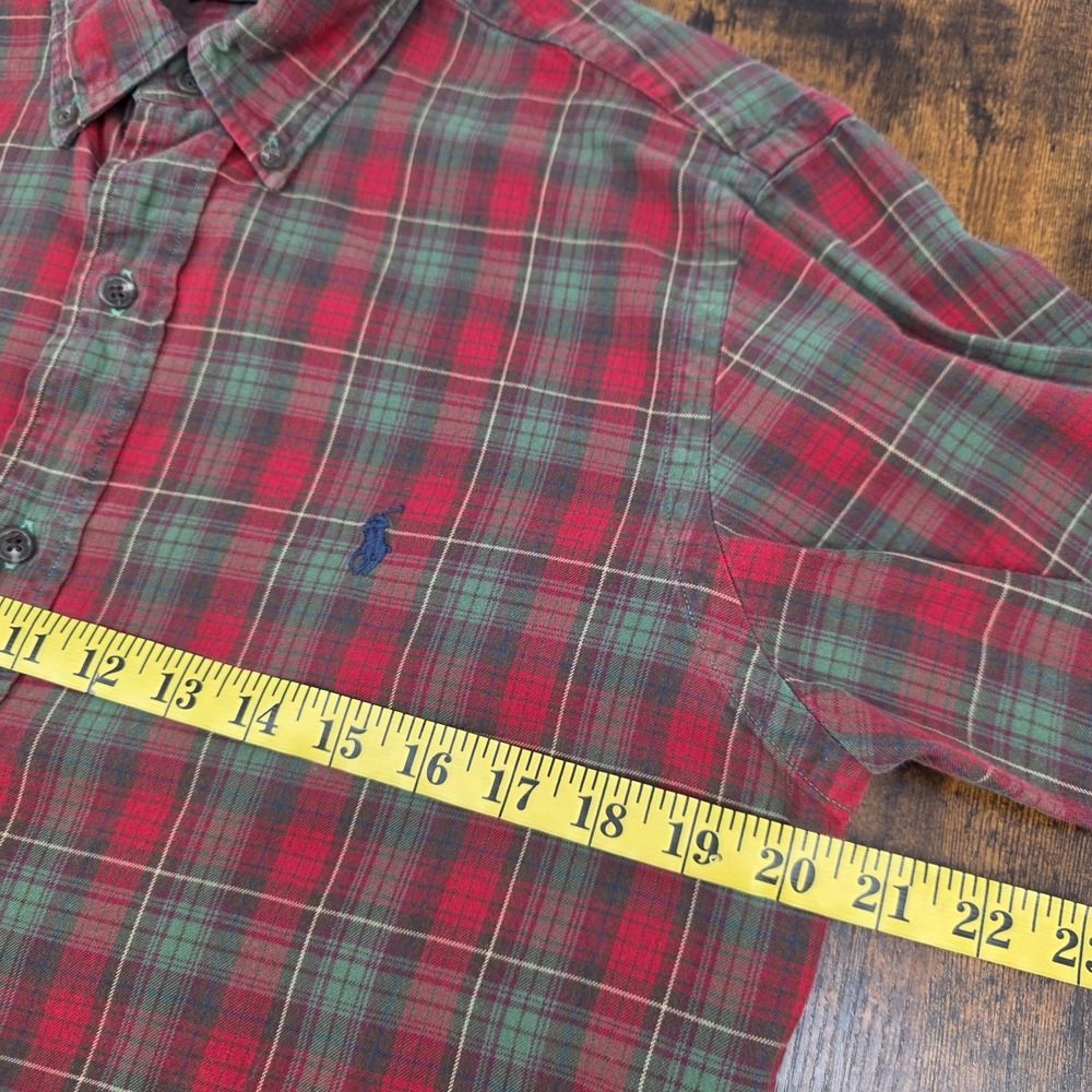 Polo Ralph Lauren Men's Long Sleeve Button Down Red Green Tartan Plaid Men's M - Picture 6 of 8